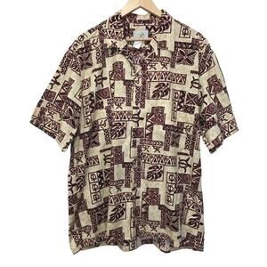 Ho Aloha Shirt Mens XL Hawaiian Island Print Cotton